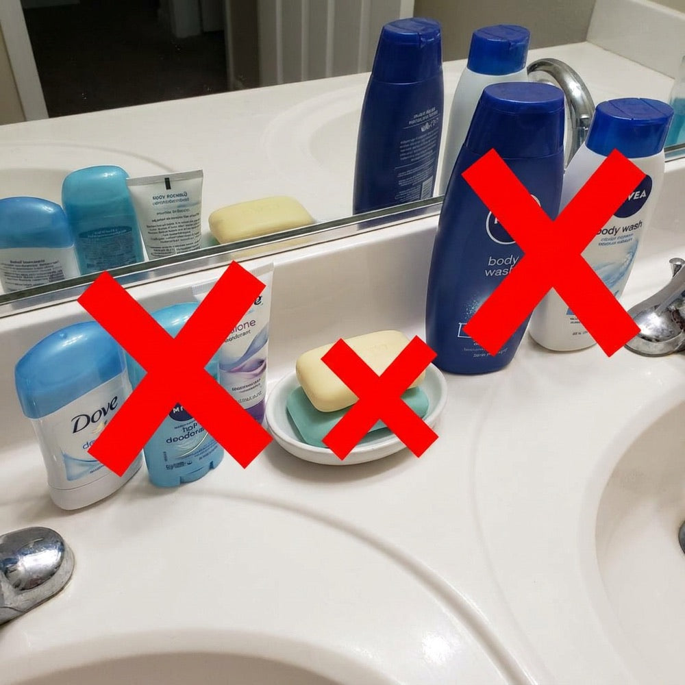 Regular deodorants and body washes that don't solve menopausal odor