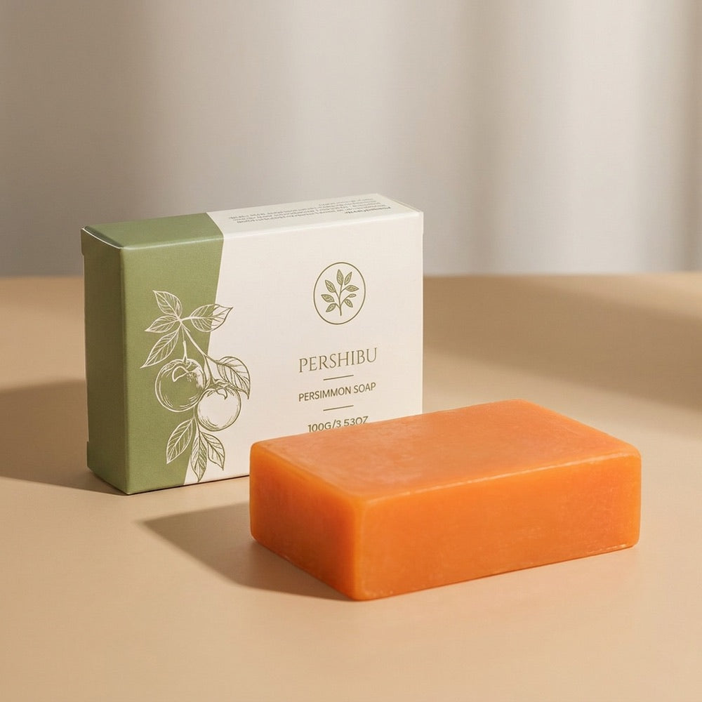 Pershibu Persimmon Soap bar and box