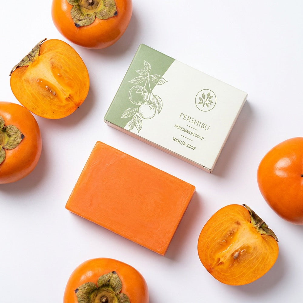 Pershibu Persimmon Soap with fresh persimmons